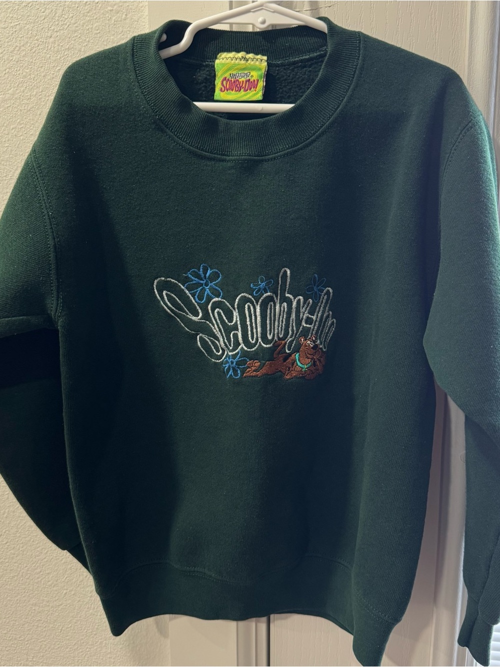 Scooby Doo Dark Green Kids Vintage Crewneck Sweatshirt